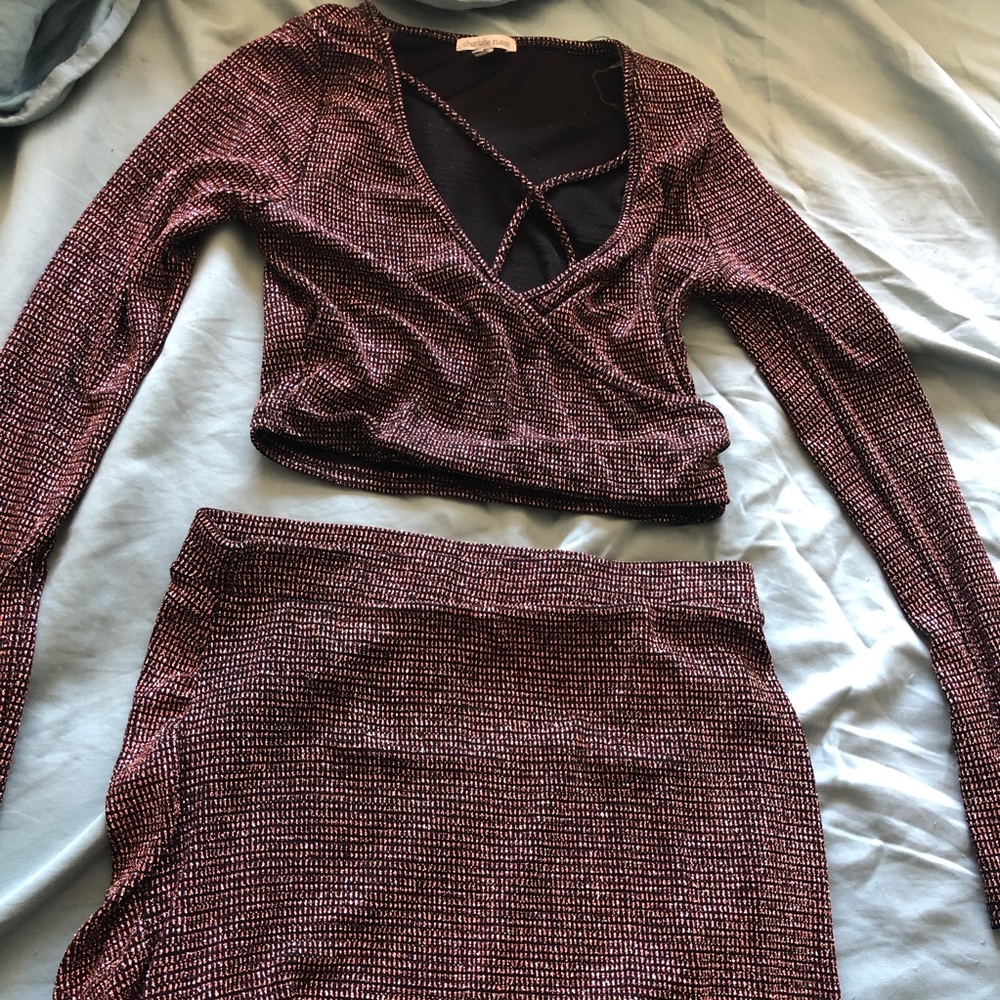 Rose gold sparkle 2 piece